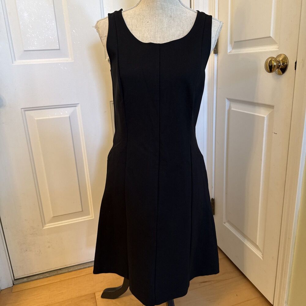 BLACK BASIC merona Thick Black stretch rayon dress With Pockets women’s size M